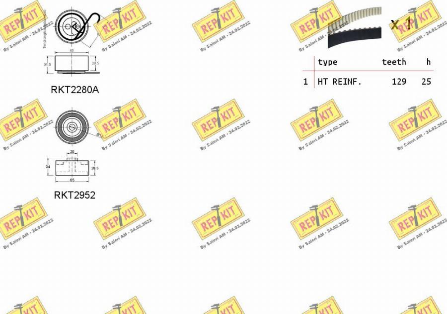 REPKIT RKTK0926 - Комплект ангренажен ремък vvparts.bg