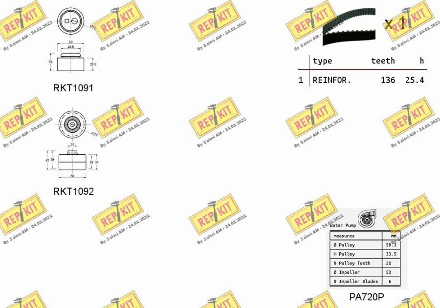 REPKIT RKTK0898PA - Водна помпа+ к-кт ангренажен ремък vvparts.bg