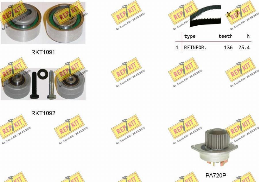 REPKIT RKTK0898PA - Водна помпа+ к-кт ангренажен ремък vvparts.bg