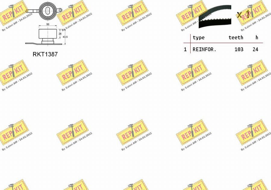 REPKIT RKTK0897 - Комплект ангренажен ремък vvparts.bg