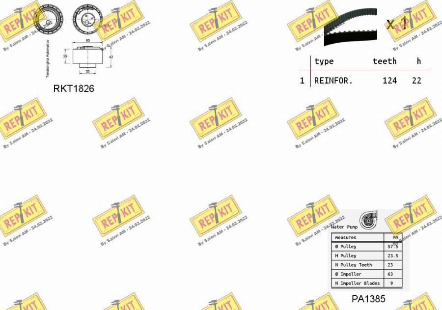 REPKIT RKTK0842PA2 - Водна помпа+ к-кт ангренажен ремък vvparts.bg