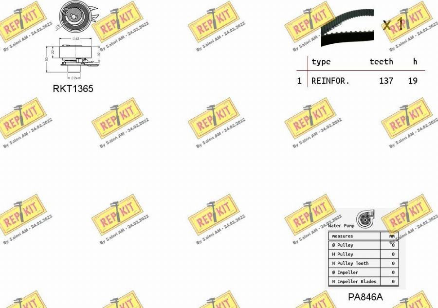 REPKIT RKTK0854PA - Водна помпа+ к-кт ангренажен ремък vvparts.bg