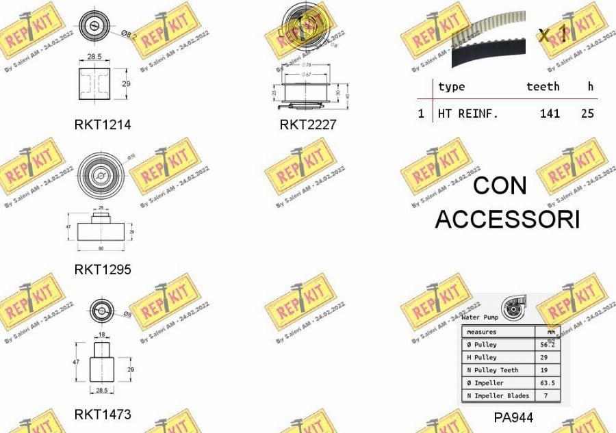 REPKIT RKTK0865PA - Водна помпа+ к-кт ангренажен ремък vvparts.bg