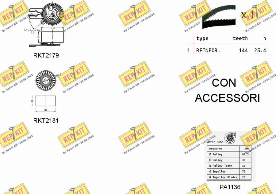 REPKIT RKTK0860PA - Водна помпа+ к-кт ангренажен ремък vvparts.bg