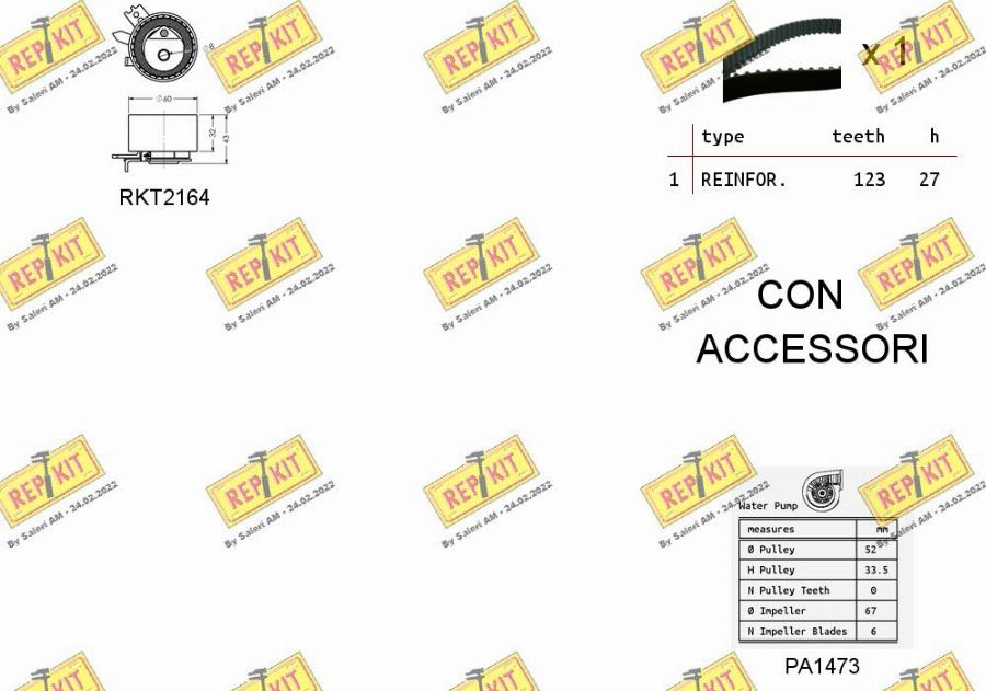 REPKIT RKTK0863PA3 - Водна помпа+ к-кт ангренажен ремък vvparts.bg