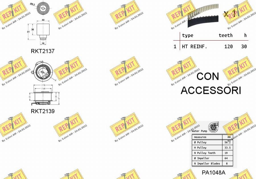 REPKIT RKTK0867PA - Водна помпа+ к-кт ангренажен ремък vvparts.bg