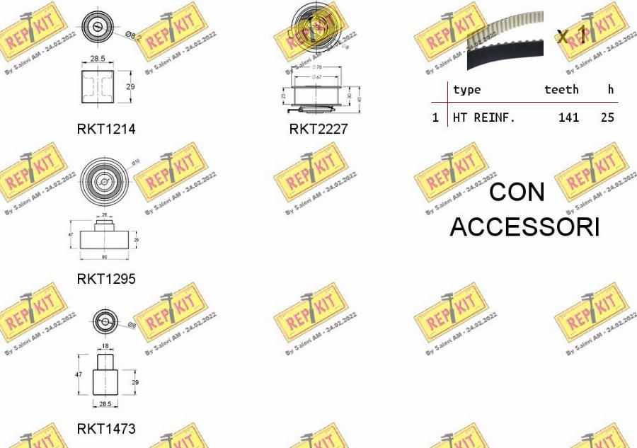 REPKIT RKTK0833 - Комплект ангренажен ремък vvparts.bg