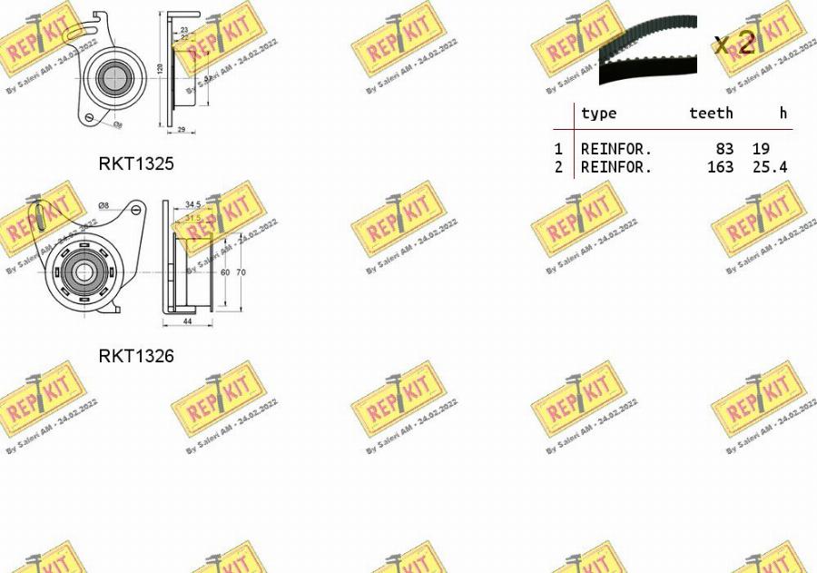 REPKIT RKTK0837 - Комплект ангренажен ремък vvparts.bg