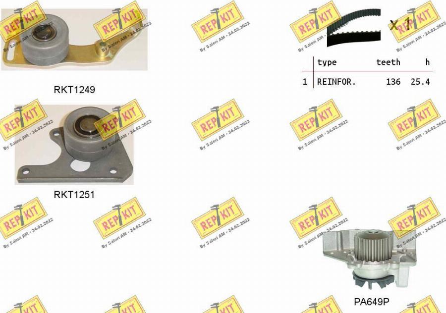 REPKIT RKTK0828PA - Водна помпа+ к-кт ангренажен ремък vvparts.bg