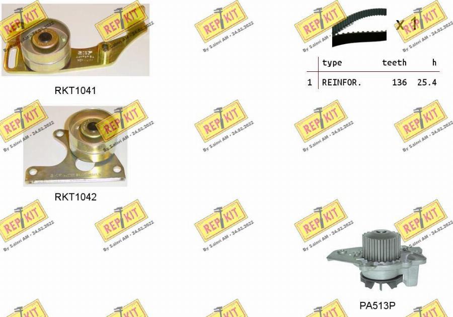 REPKIT RKTK0871PA - Водна помпа+ к-кт ангренажен ремък vvparts.bg