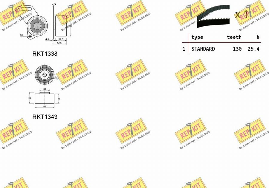 REPKIT RKTK0873 - Комплект ангренажен ремък vvparts.bg