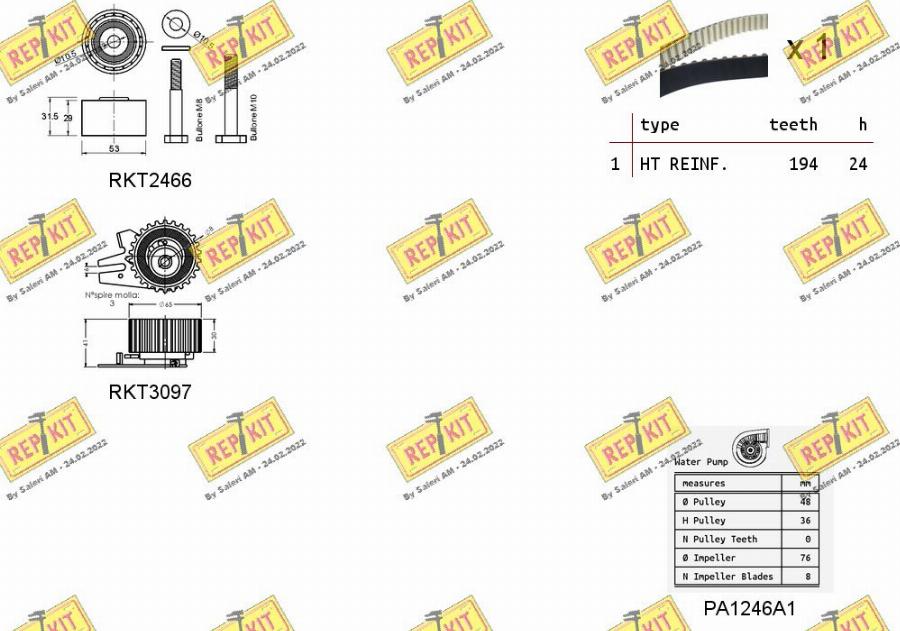 REPKIT RKTK1094PA - Водна помпа+ к-кт ангренажен ремък vvparts.bg