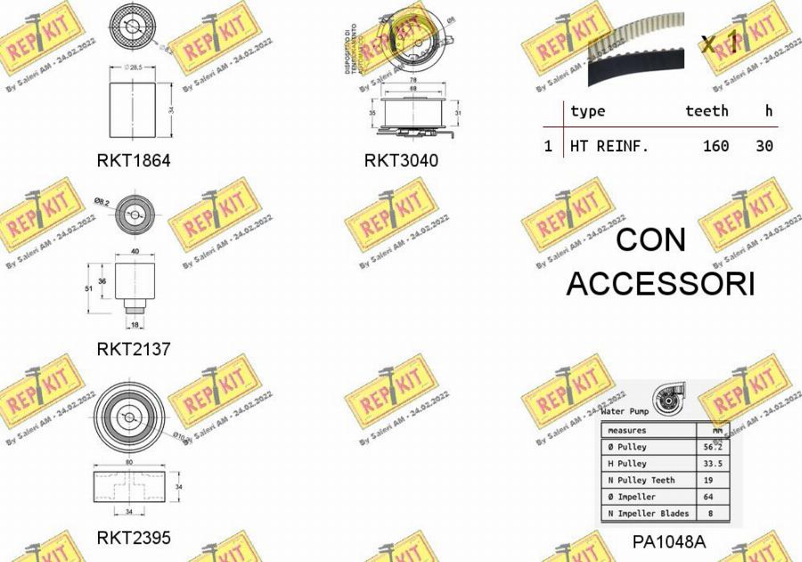 REPKIT RKTK1096PA - Водна помпа+ к-кт ангренажен ремък vvparts.bg