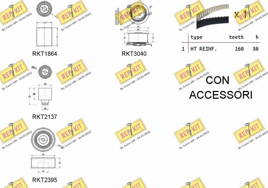 REPKIT RKTK1096 - Комплект ангренажен ремък vvparts.bg