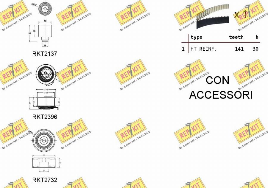 REPKIT RKTK1090 - Комплект ангренажен ремък vvparts.bg