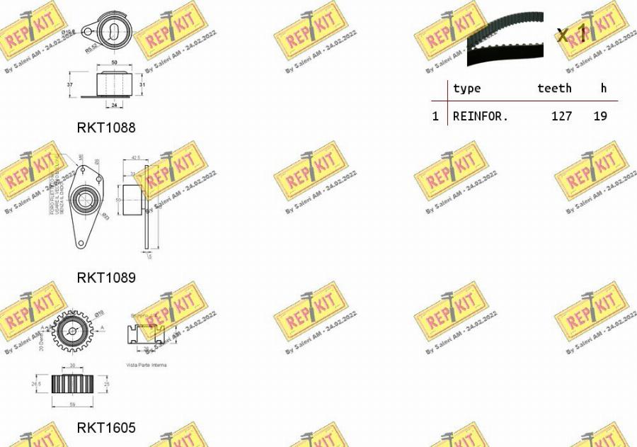 REPKIT RKTK1047 - Комплект ангренажен ремък vvparts.bg