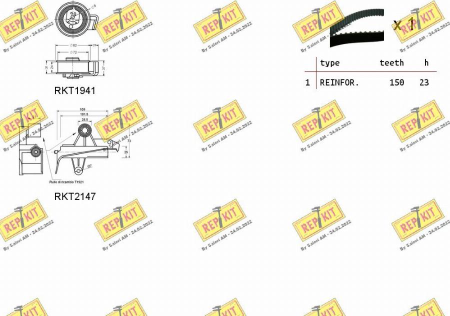 REPKIT RKTK1055 - Комплект ангренажен ремък vvparts.bg