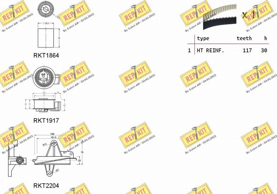 REPKIT RKTK1053 - Комплект ангренажен ремък vvparts.bg