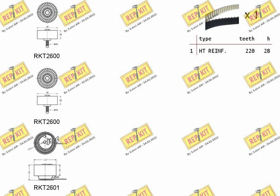 REPKIT RKTK1067 - Комплект ангренажен ремък vvparts.bg