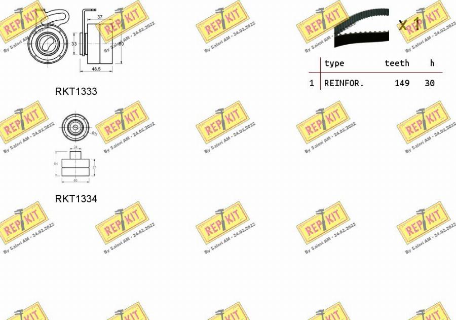 REPKIT RKTK1006 - Комплект ангренажен ремък vvparts.bg