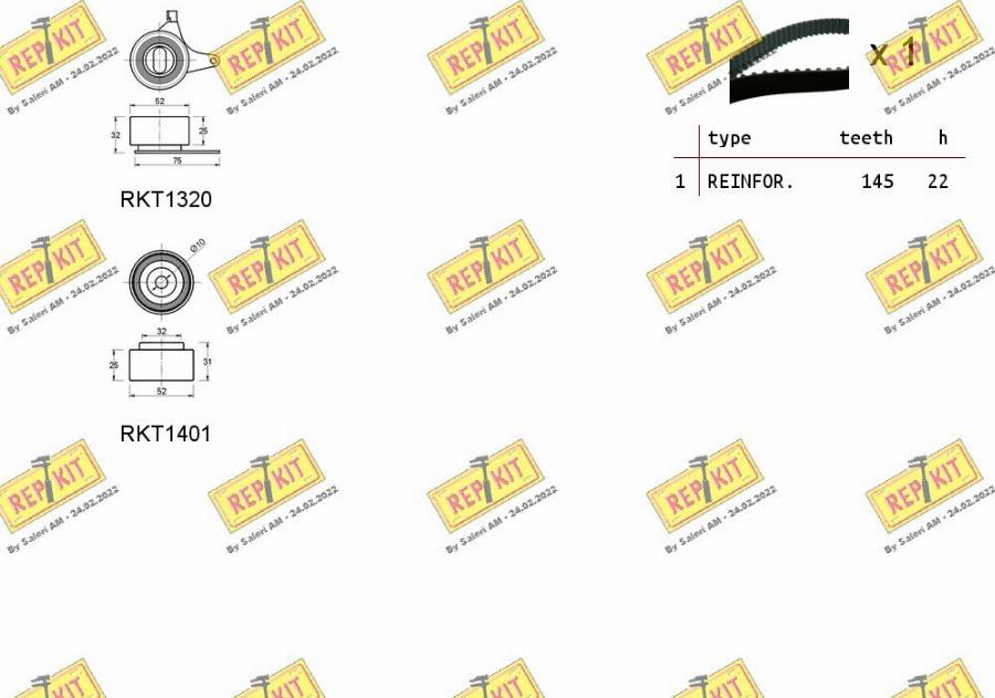 REPKIT RKTK1000 - Комплект ангренажен ремък vvparts.bg