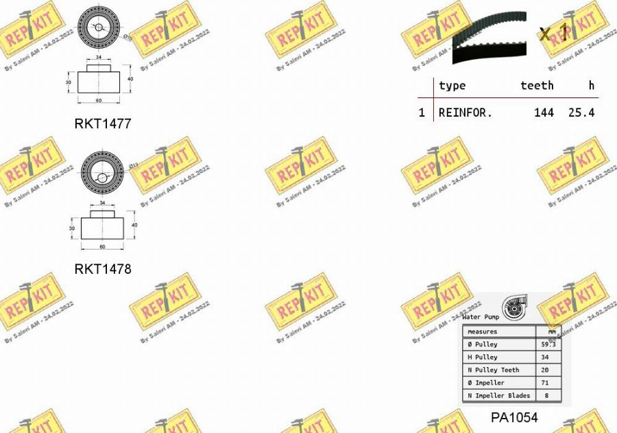 REPKIT RKTK1085PA - Водна помпа+ к-кт ангренажен ремък vvparts.bg