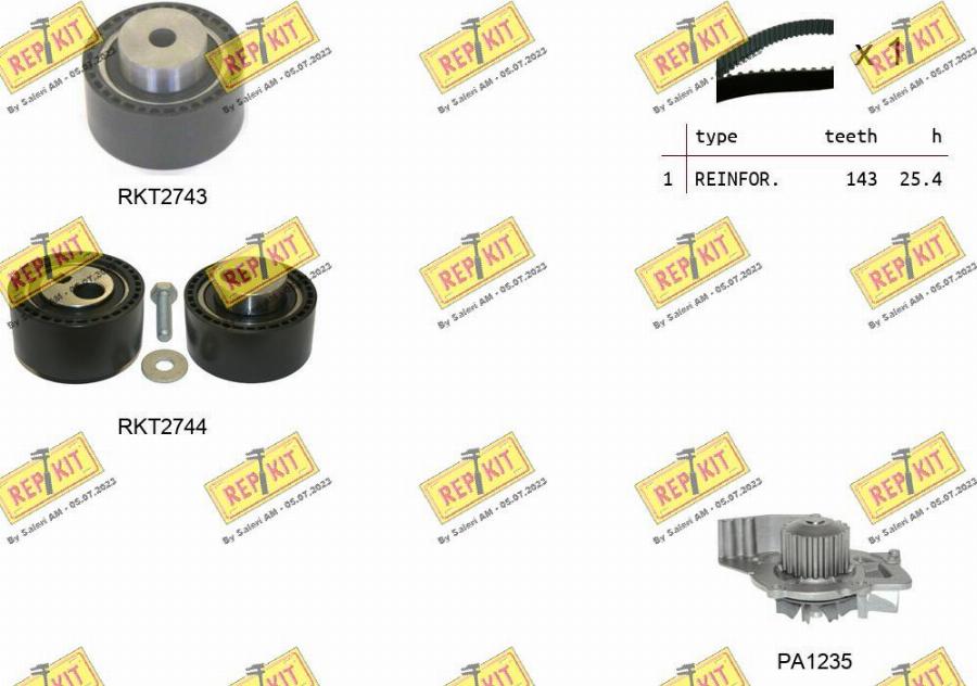 REPKIT RKTK1086PA - Водна помпа+ к-кт ангренажен ремък vvparts.bg