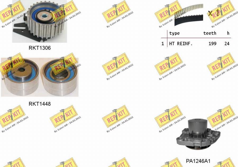 REPKIT RKTK1088PA - Водна помпа+ к-кт ангренажен ремък vvparts.bg