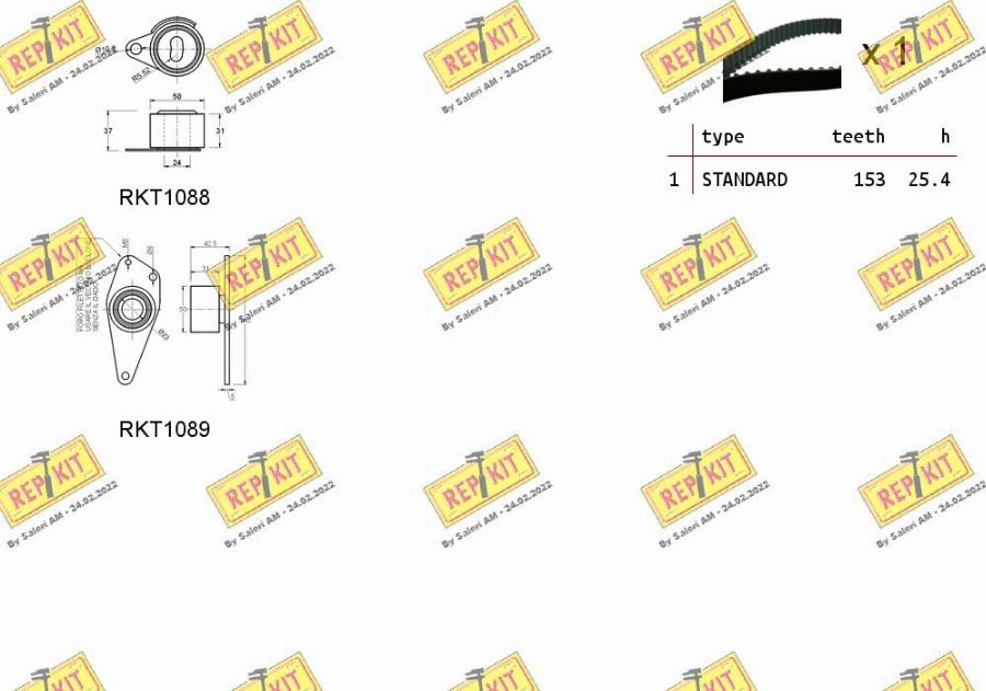 REPKIT RKTK1035 - Комплект ангренажен ремък vvparts.bg