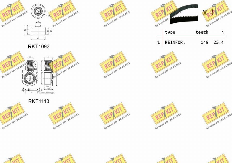 REPKIT RKTK1038 - Комплект ангренажен ремък vvparts.bg