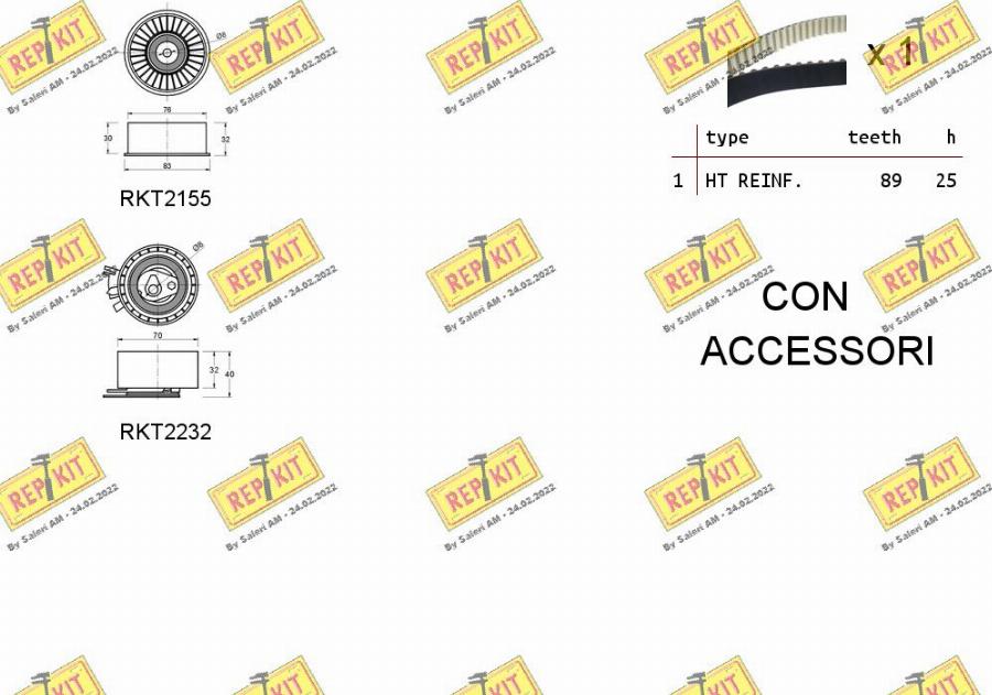 REPKIT RKTK1152 - Комплект ангренажен ремък vvparts.bg