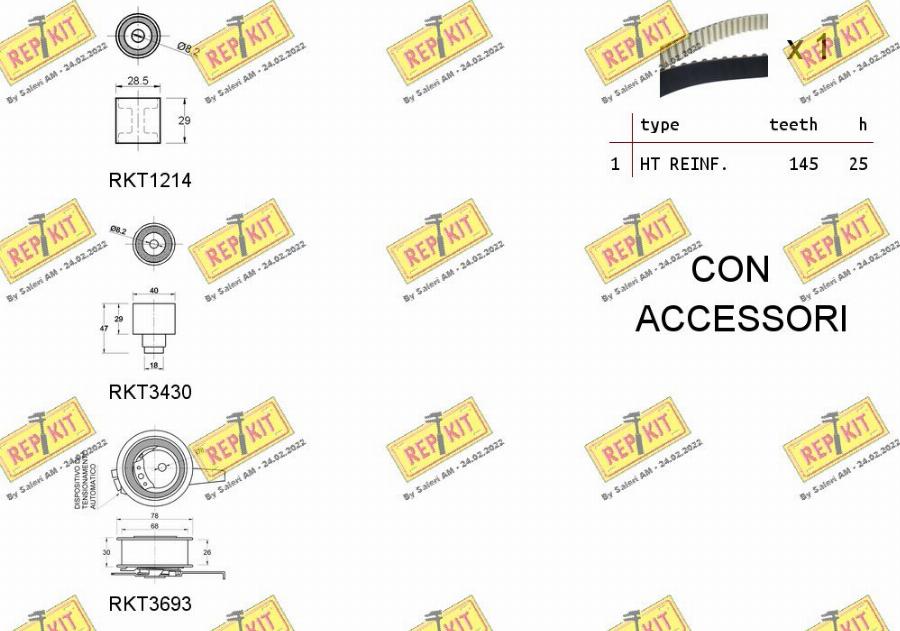 REPKIT RKTK1166 - Комплект ангренажен ремък vvparts.bg