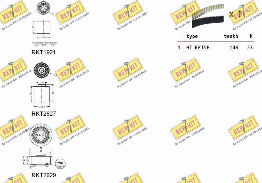 REPKIT RKTK1109 - Комплект ангренажен ремък vvparts.bg