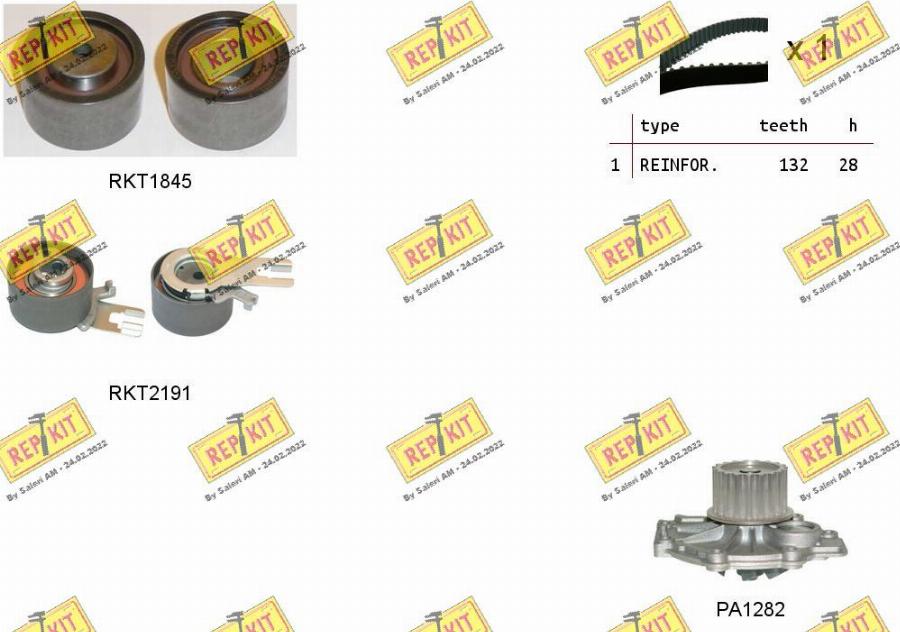 REPKIT RKTK1116PA - Водна помпа+ к-кт ангренажен ремък vvparts.bg