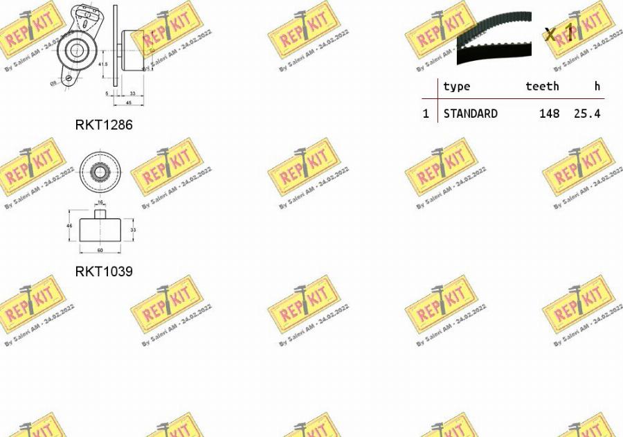 REPKIT RKTK1136 - Комплект ангренажен ремък vvparts.bg