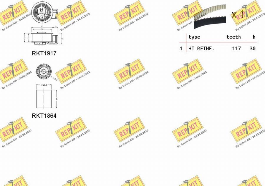 REPKIT RKTK1132 - Комплект ангренажен ремък vvparts.bg