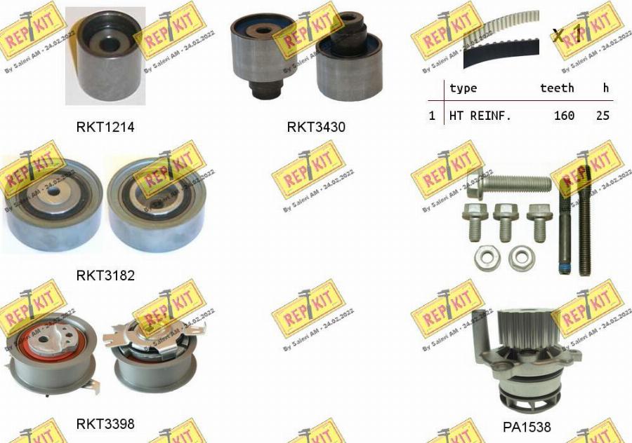 REPKIT RKTK1125PA - Водна помпа+ к-кт ангренажен ремък vvparts.bg