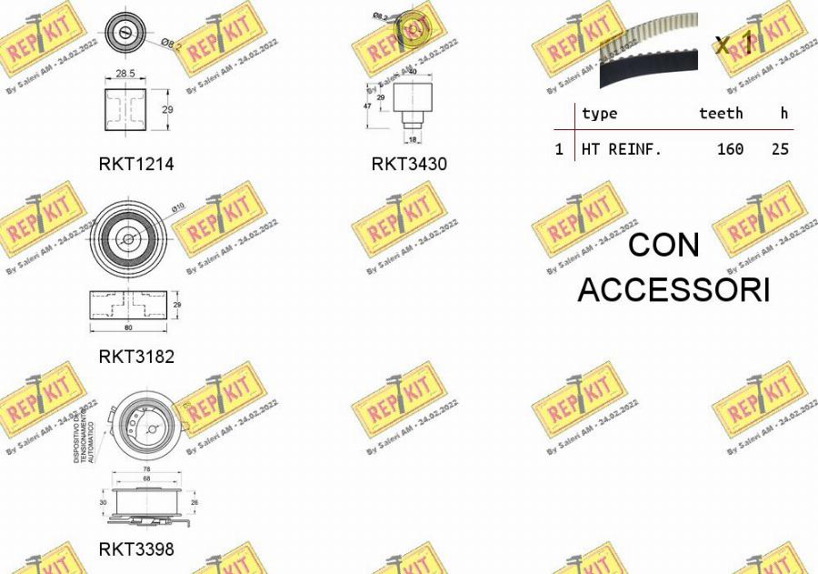 REPKIT RKTK1125 - Комплект ангренажен ремък vvparts.bg