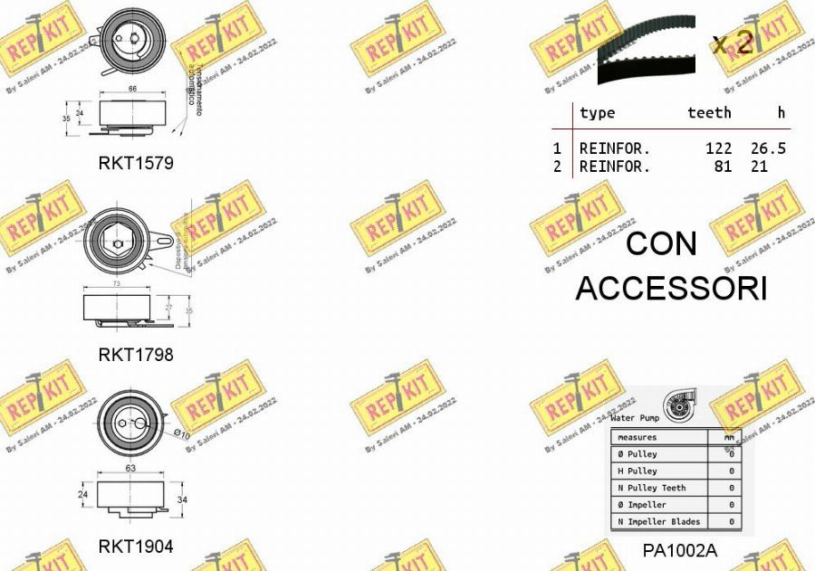 REPKIT RKTK1175PA - Водна помпа+ к-кт ангренажен ремък vvparts.bg