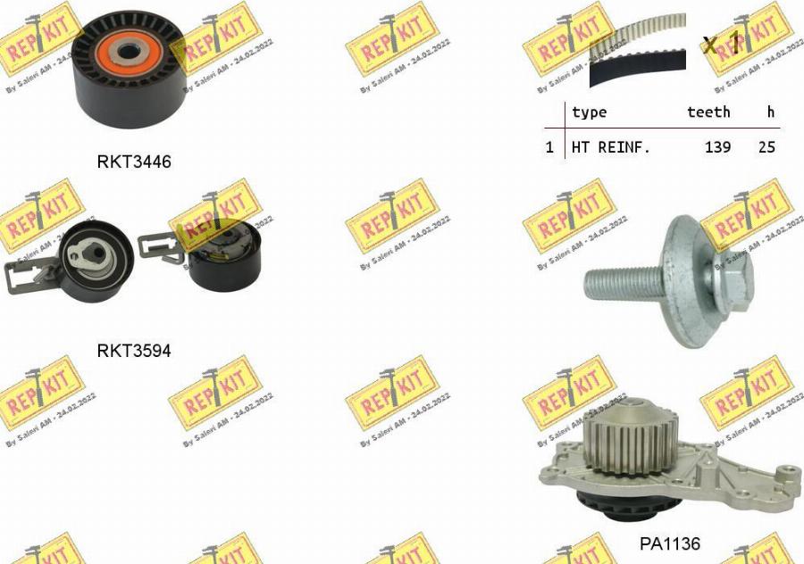 REPKIT RKTK1176PA - Водна помпа+ к-кт ангренажен ремък vvparts.bg