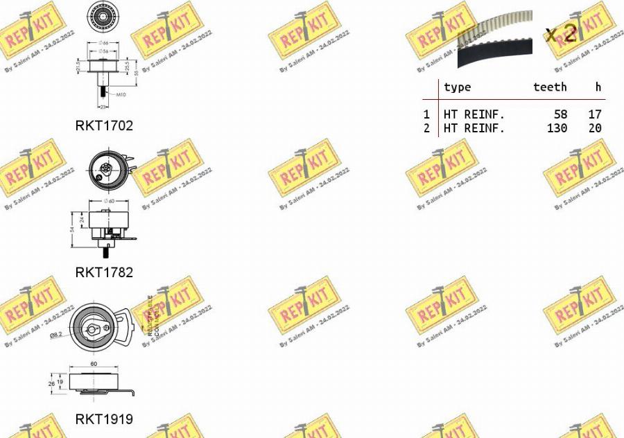 REPKIT RKTK1171 - Комплект ангренажен ремък vvparts.bg