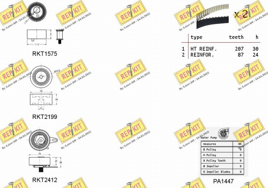 REPKIT RKTK1173PA - Водна помпа+ к-кт ангренажен ремък vvparts.bg