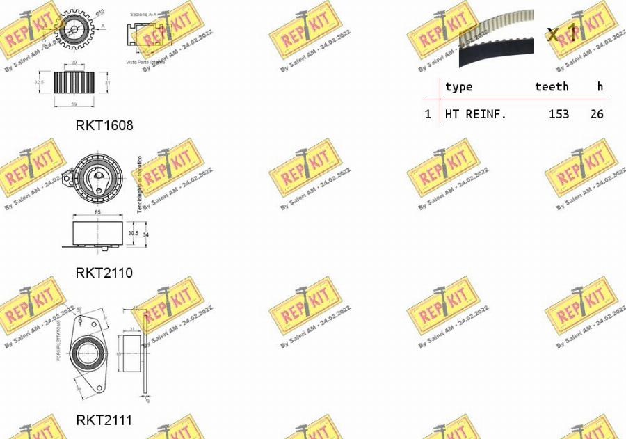 REPKIT RKTK1172 - Комплект ангренажен ремък vvparts.bg