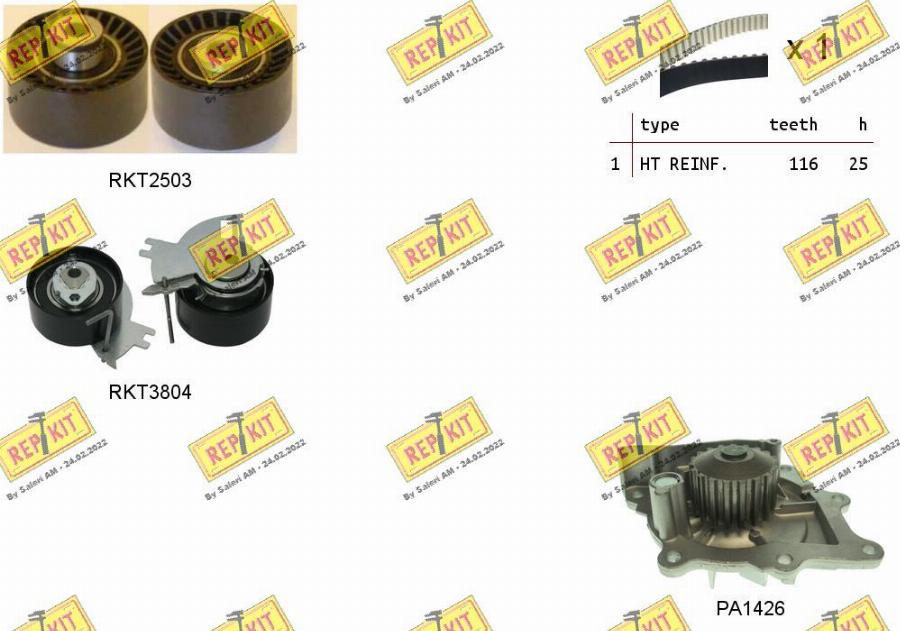 REPKIT RKTK1217PA - Водна помпа+ к-кт ангренажен ремък vvparts.bg