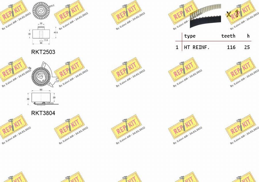 REPKIT RKTK1217 - Комплект ангренажен ремък vvparts.bg