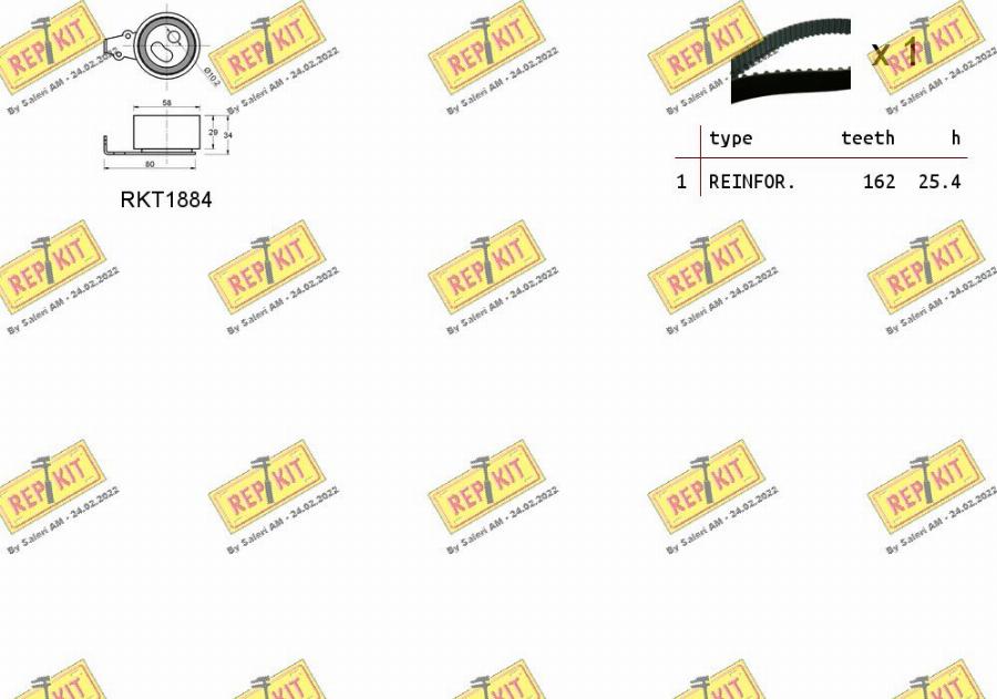 REPKIT RKTK1229 - Комплект ангренажен ремък vvparts.bg