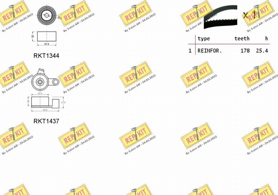 REPKIT RKTK1222 - Комплект ангренажен ремък vvparts.bg