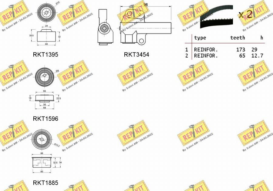 REPKIT RKTK1270 - Комплект ангренажен ремък vvparts.bg