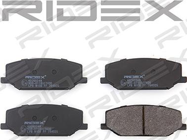 RIDEX 402B0248 - Комплект спирачно феродо, дискови спирачки vvparts.bg
