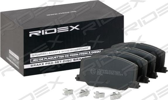 RIDEX 402B0720 - Комплект спирачно феродо, дискови спирачки vvparts.bg